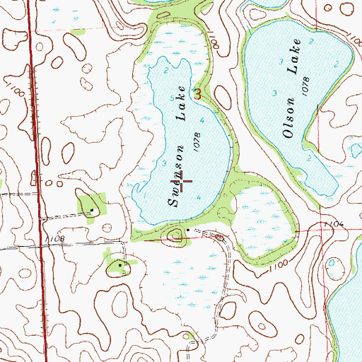 Topographic Map of Swenson Lake, MN