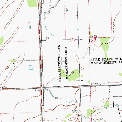 Topographic Map of Syre State Wildlife Management Area, MN