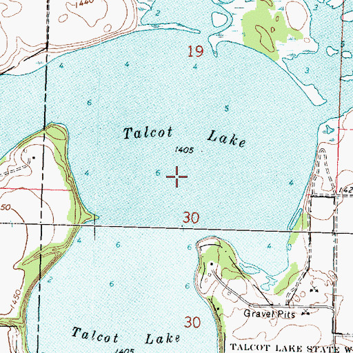 Topographic Map of Talcot Lake, MN