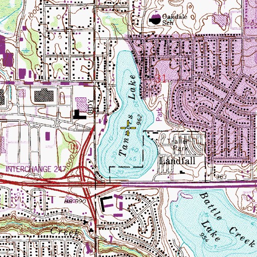 Topographic Map of Tanners Lake, MN