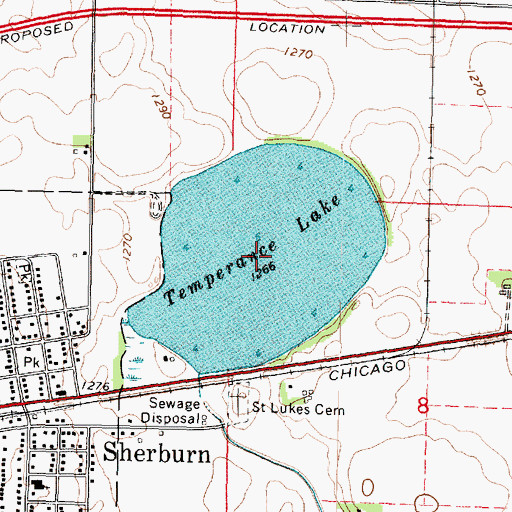 Topographic Map of Temperance Lake, MN