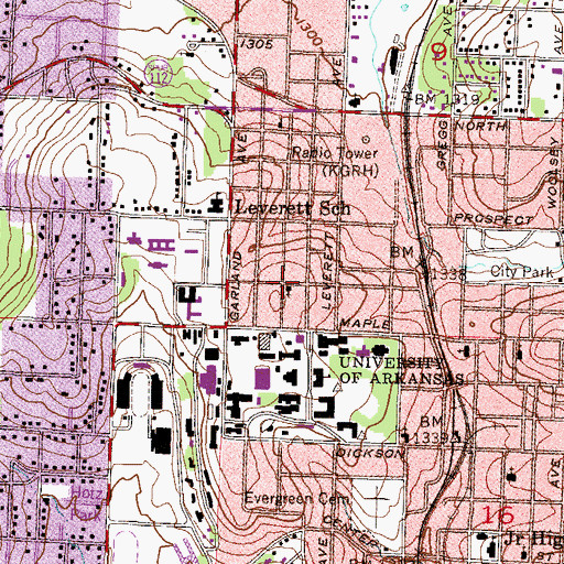 Topographic Map of Christian Bible Center, AR
