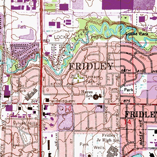 Topographic Map of Terrace Park, MN