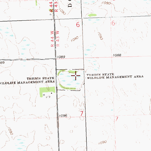 Topographic Map of Thedin State Wildlife Management Area, MN