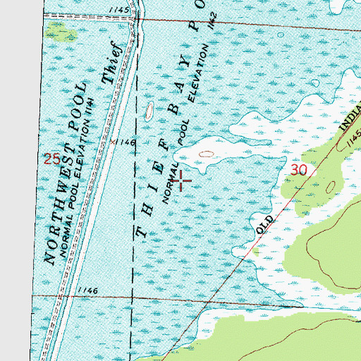 Topographic Map of Thief Bay Pool, MN