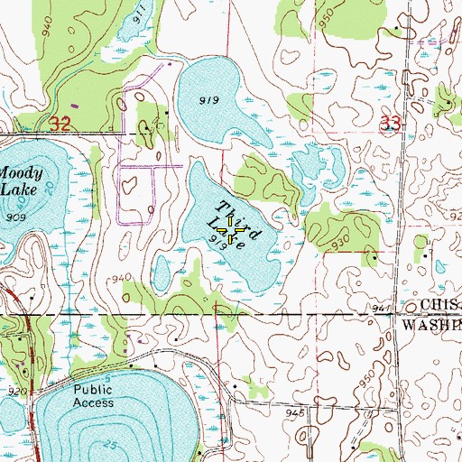 Topographic Map of Third Lake, MN