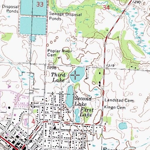 Topographic Map of Third Lake, MN