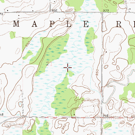 Topographic Map of Ties Creek, MN