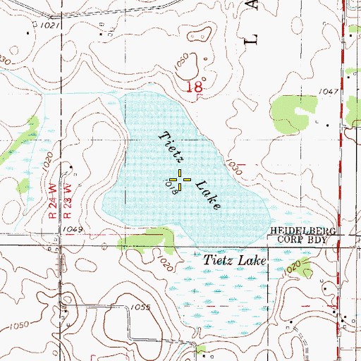 Topographic Map of Tietz Lake, MN