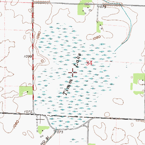 Topographic Map of Timm Lake, MN
