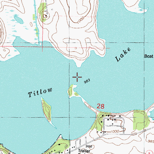 Topographic Map of Titlow Lake, MN