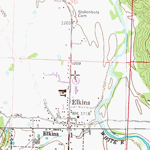 Topographic Map of Elkins Elementary School, AR