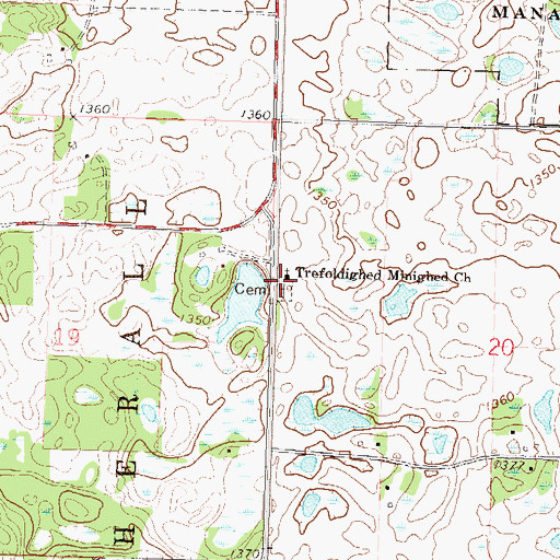Topographic Map of Trefoldighed Minighed Church, MN