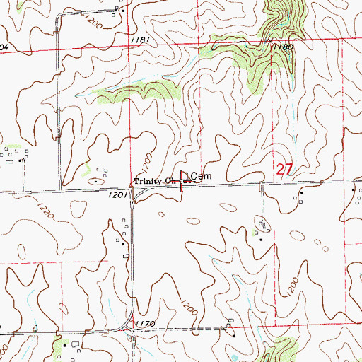 Topographic Map of Trinity Church, MN