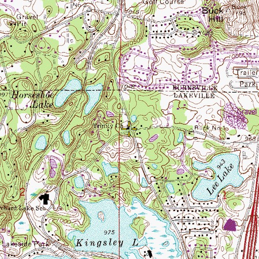 Topographic Map of Trinity Church, MN