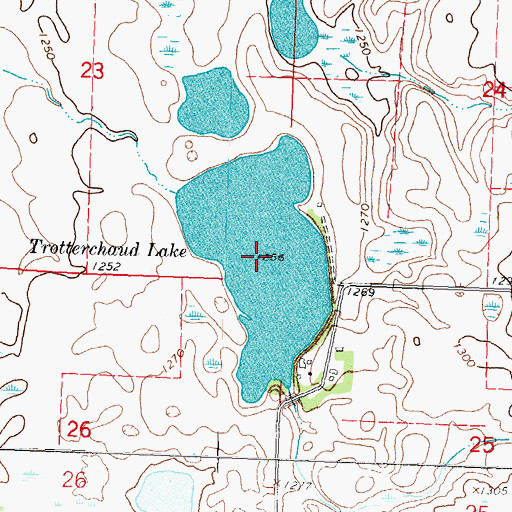 Topographic Map of Trotterchaud Lake, MN