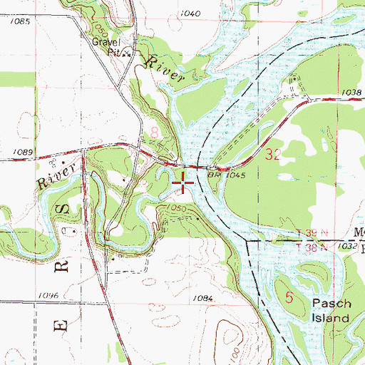 Topographic Map of Two River, MN