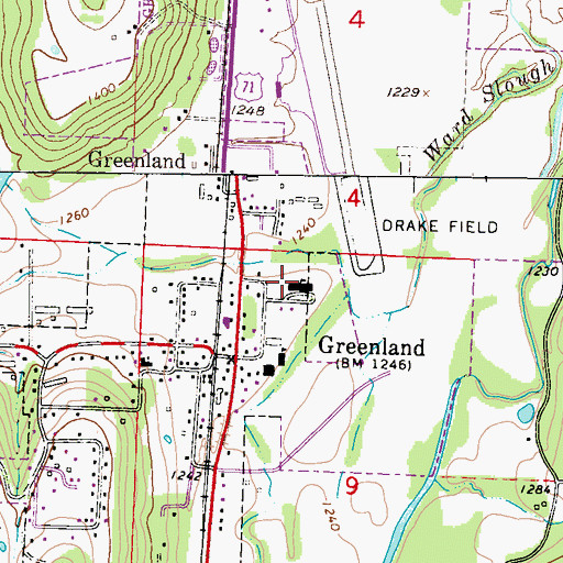 Topographic Map of Greenland Elementary School, AR