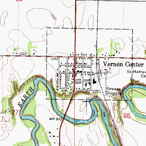 Topographic Map of Vernon Center, MN