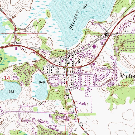 Topographic Map of Victoria, MN