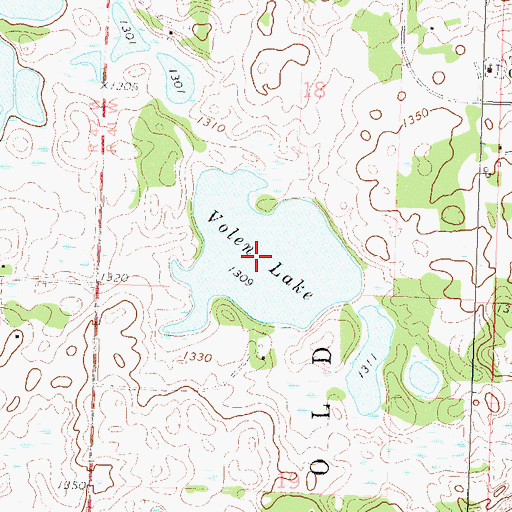 Topographic Map of Volen Lake, MN