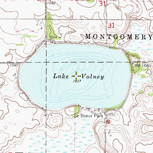 Topographic Map of Lake Volney, MN