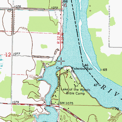 Topographic Map of Wabanica Creek, MN