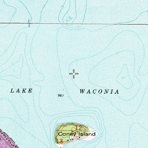 Topographic Map of Lake Waconia, MN