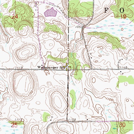 Topographic Map of Wadecamper School, MN