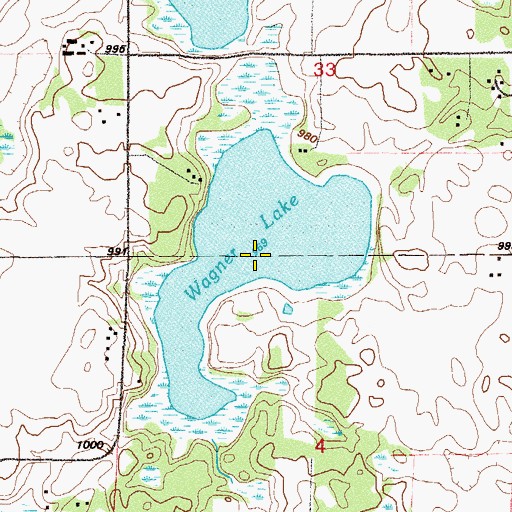Topographic Map of Wagner Lake, MN