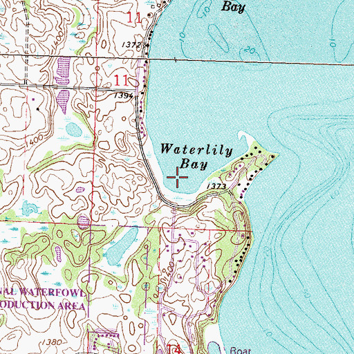 Topographic Map of Waterlily Bay, MN