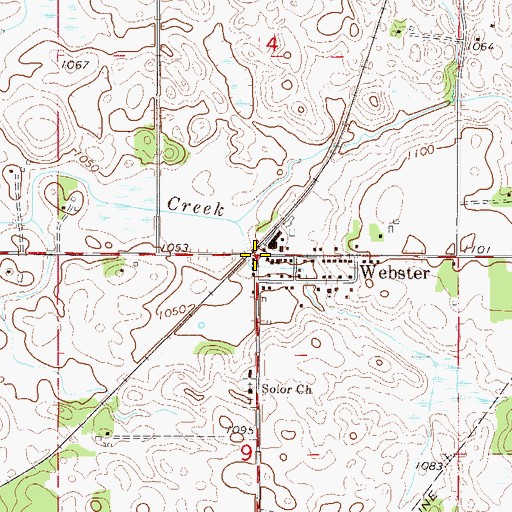 Topographic Map of Webster, MN