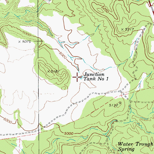 Topographic Map of Junction Tank Number One, AZ