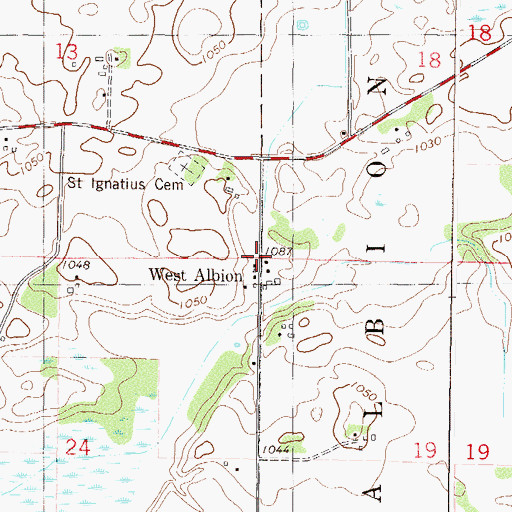 Topographic Map of West Albion, MN