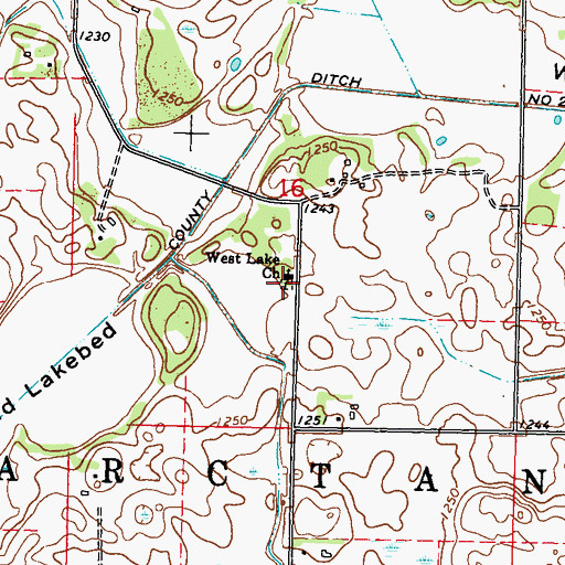 Topographic Map of West Lake Church, MN