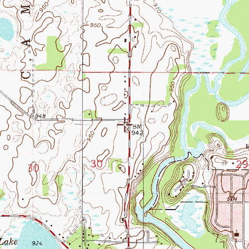 Topographic Map of West Riverside School, MN