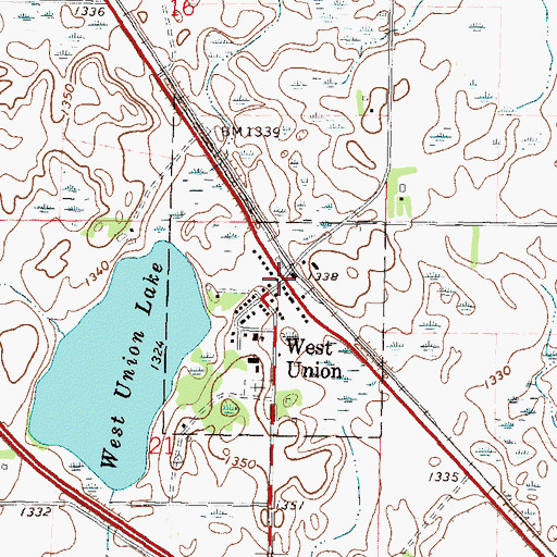 Topographic Map of West Union, MN