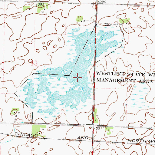 Topographic Map of Westline State Wildlife Management Area, MN
