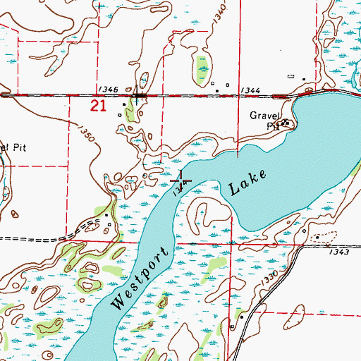 Topographic Map of Westport Lake, MN