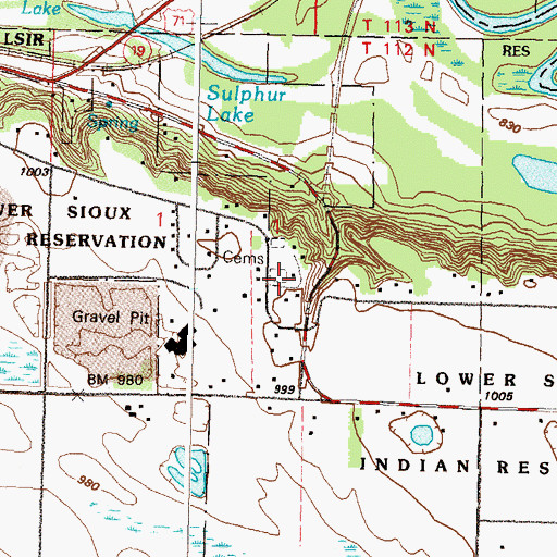 Topographic Map of Whipple Mission, MN