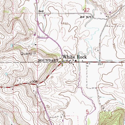 Topographic Map of White Rock, MN