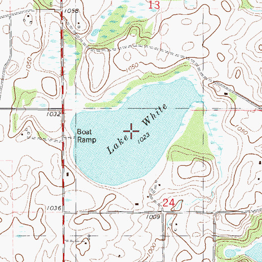 Topographic Map of Lake White, MN