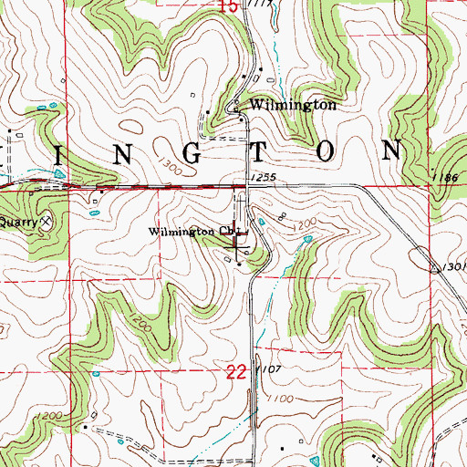 Topographic Map of Wilmington Church, MN