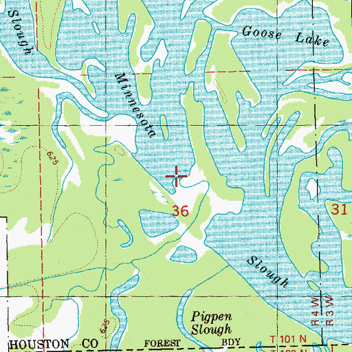 Topographic Map of Winnebago Creek, MN
