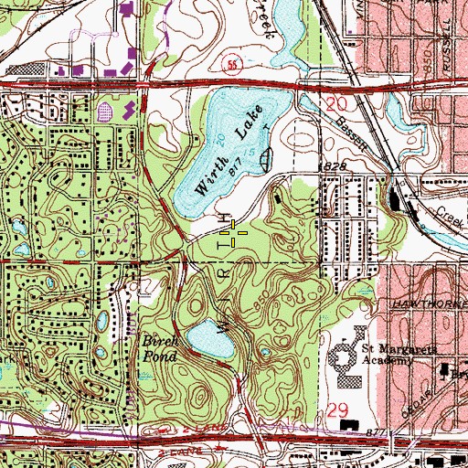 Topographic Map of Wirth Park, MN