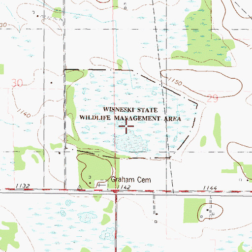 Topographic Map of Wisneski State Wildlife Management Area, MN