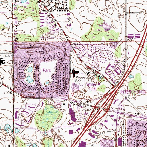 Topographic Map of Woodbury Elementary School, MN