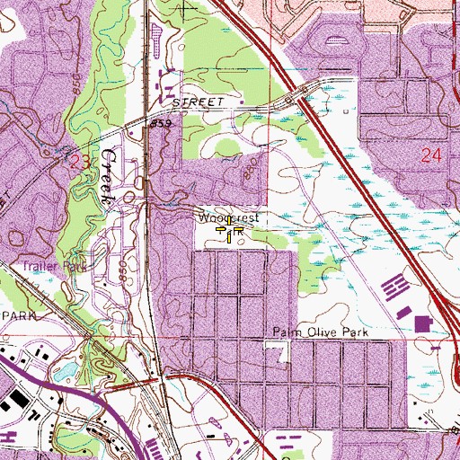 Topographic Map of Woodcrest Park, MN