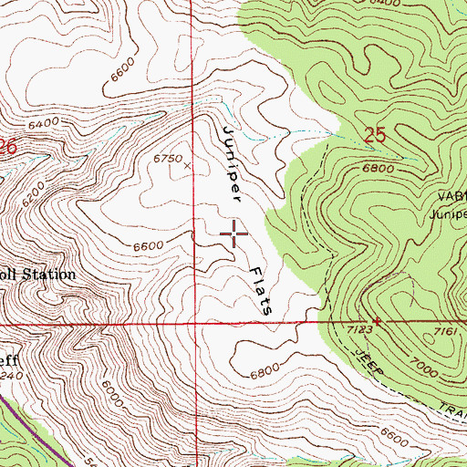 Topographic Map of Juniper Flats, AZ
