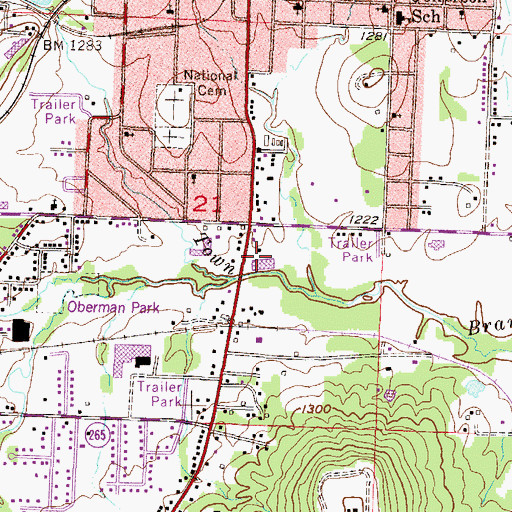Topographic Map of Southgate Shopping Center, AR